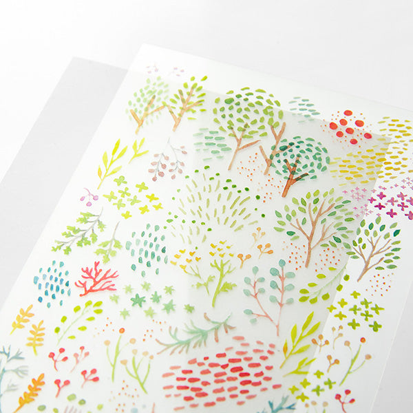 Midori Transfer Sticker — Watercolor Patterns — applied in a journal
