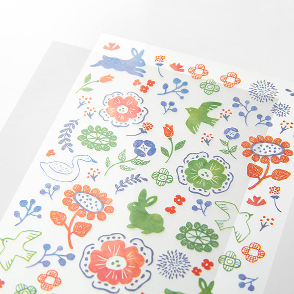 Midori Transfer Sticker — Scandinavian Textile Patterns — applied in a journal