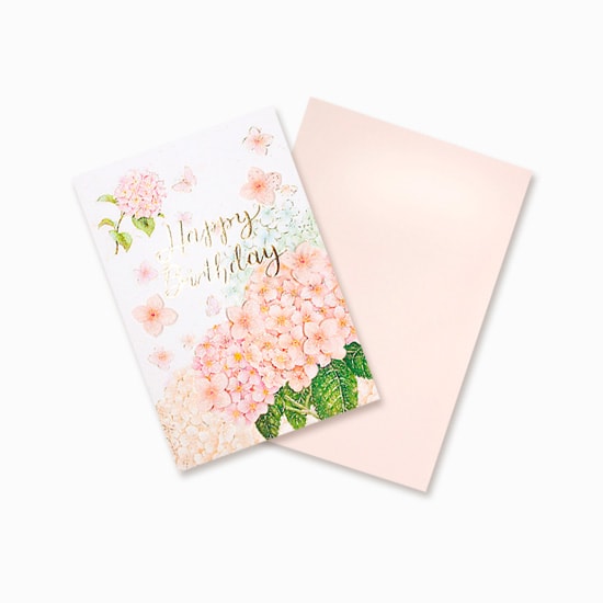 D'Won Birthday Card — Hydrangea — closed card