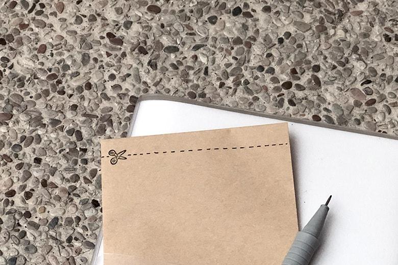 Plain Stationery Minimo Stamp Set — Ruler and Knife — stamp front