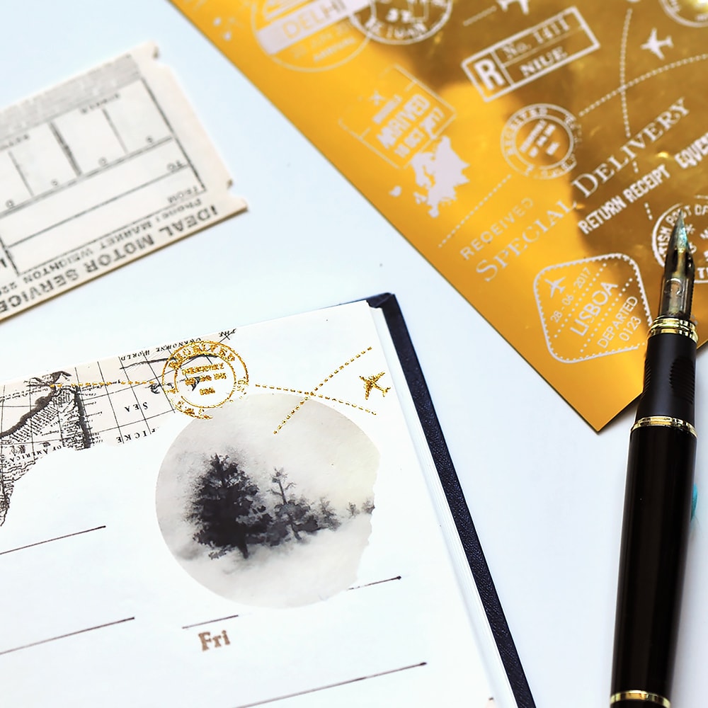 MU Craft Foil Print-On Sticker Postage 006 — sticker detail