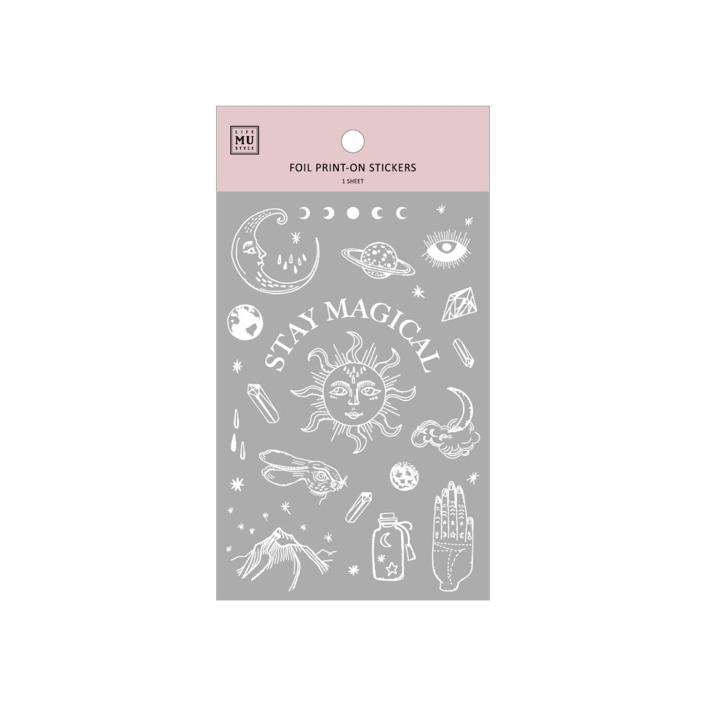 MU Craft Silver Foil Print-On Sticker 001 — sheet front
