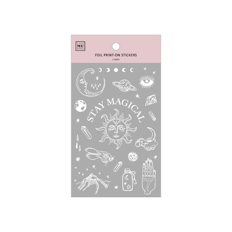 MU Craft Silver Foil Print-On Sticker 001 — sheet front