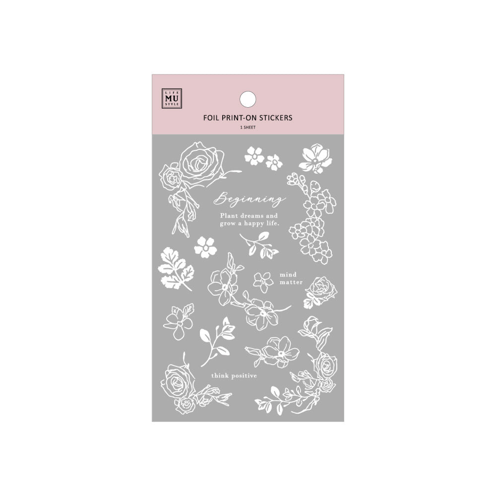 MU Craft Silver Foil Print-On Sticker 003 — sheet front