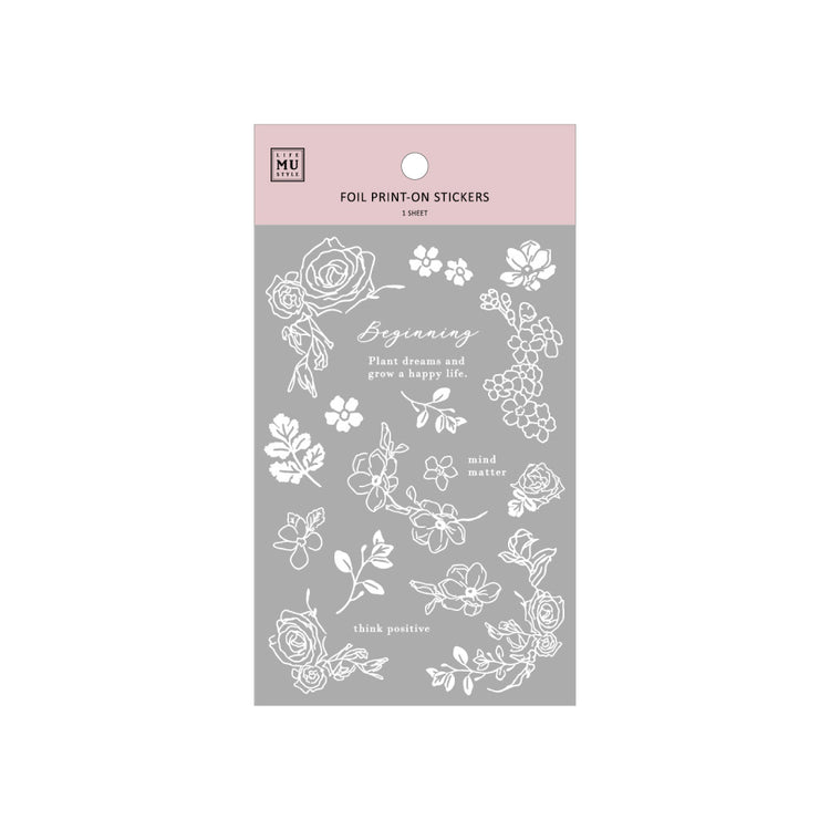 MU Craft Silver Foil Print-On Sticker 003 — sheet front