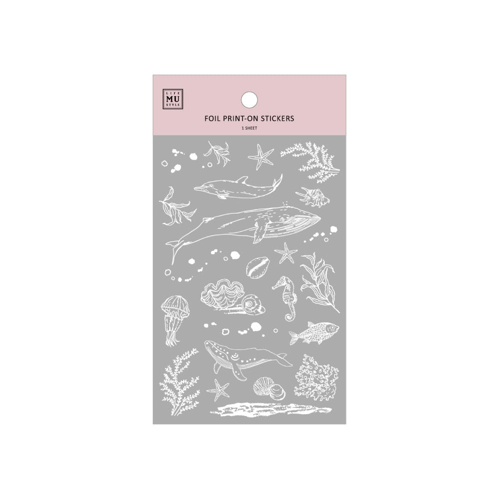 MU Craft Silver Foil Print-On Sticker 004 — sheet front