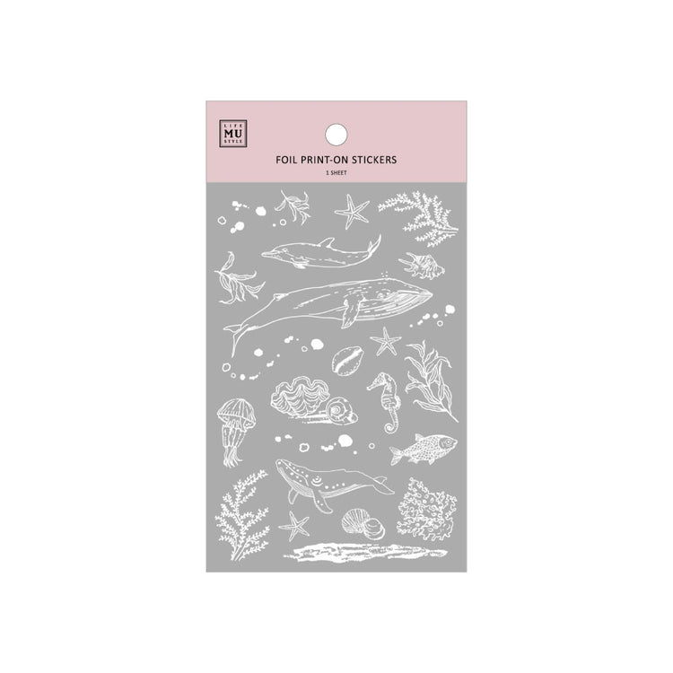 MU Craft Silver Foil Print-On Sticker 004 — sheet front