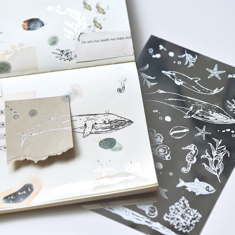 MU Craft Silver Foil Print-On Sticker 004 — with packaging