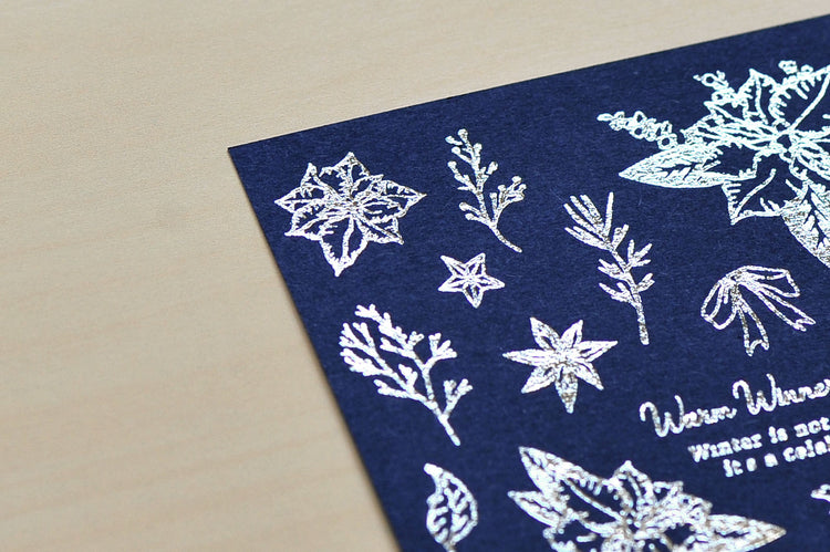 MU Craft Silver Foil Christmas Print-On Sticker 002