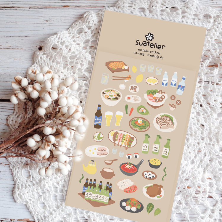 Suatelier Sticker — Food Trip #3 — sticker detail