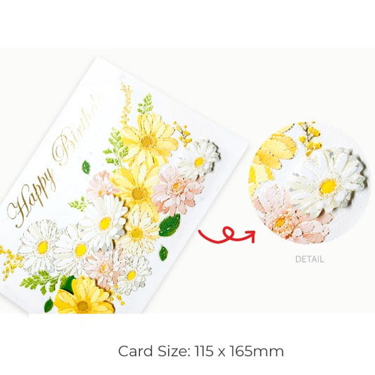 D'Won Birthday Card — Gerbera — card open showing design