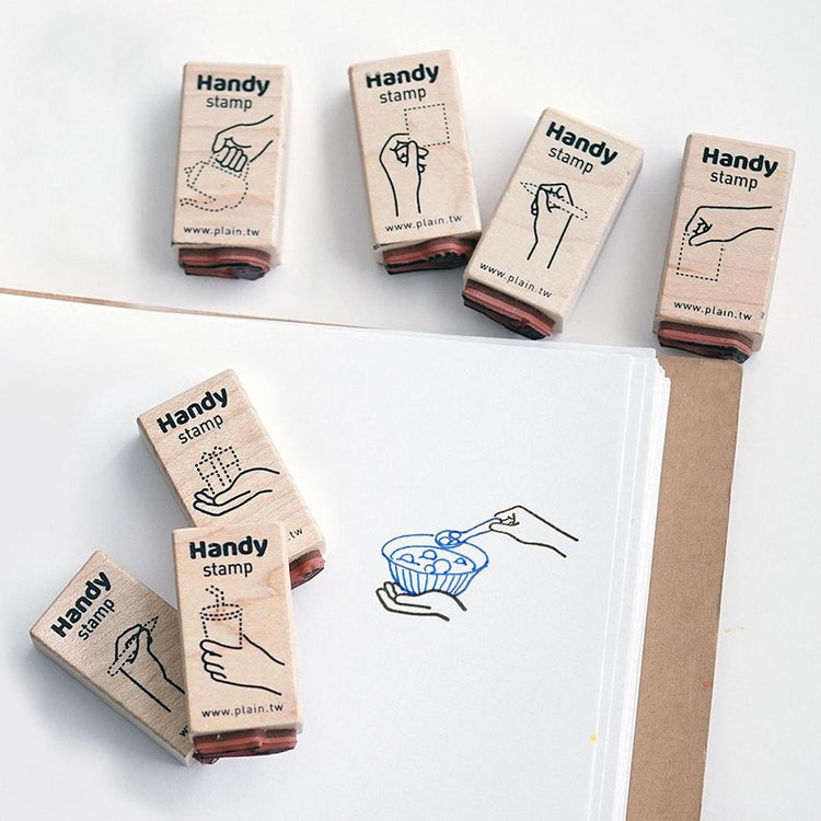 Plain Stationery Handy Stamp (A) — with packaging