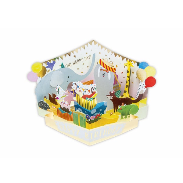D'Won 3D Pop Up Birthday Card — Animal Parade — closed card