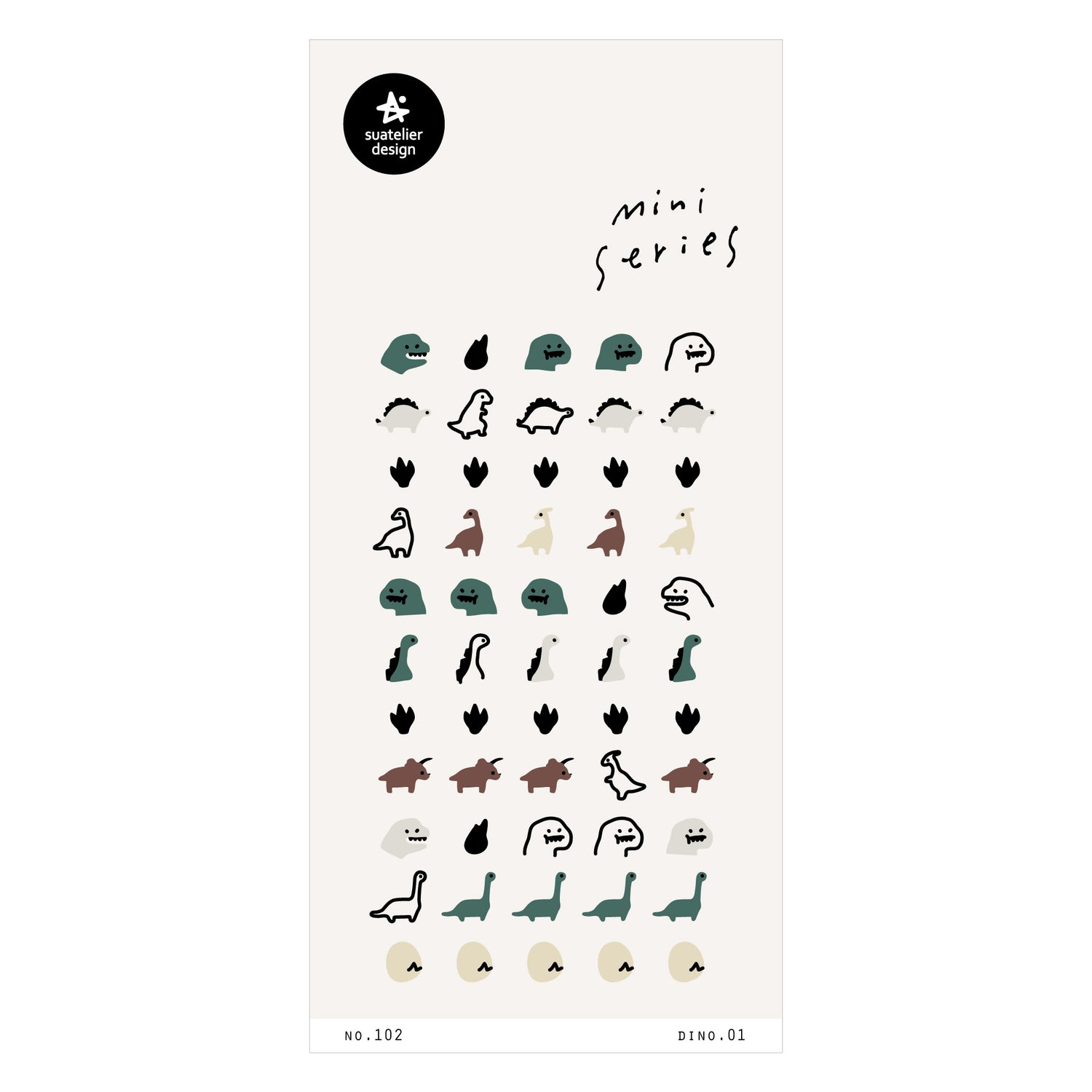 Suatelier Sticker — Dino.01 — sheet front