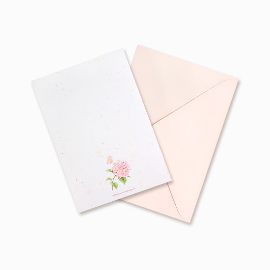 D'Won Birthday Card — Hydrangea — flat lay