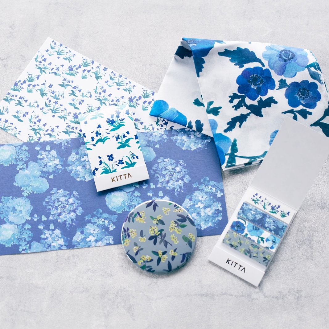 KITTA Washi Tape — Flower 6 — rolled out on paper