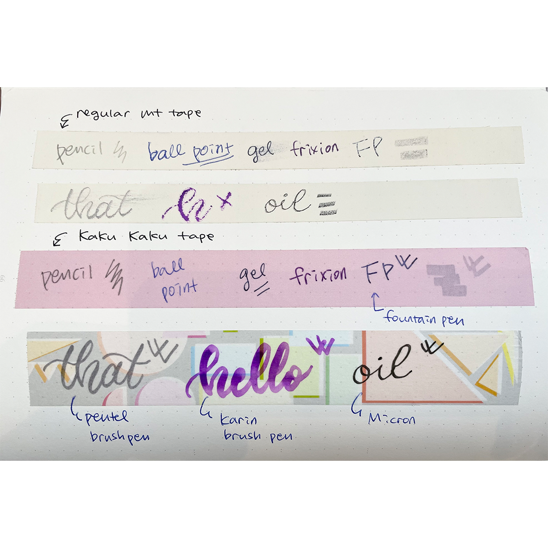 mt Kaku Kaku Write And Draw Washi Tape — Mocha — pattern detail
