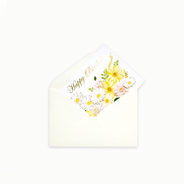 D'Won Birthday Card — Gerbera — flat lay