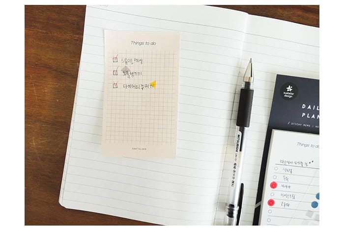 Suatelier Daily Plan Sticky Memo Black — front view