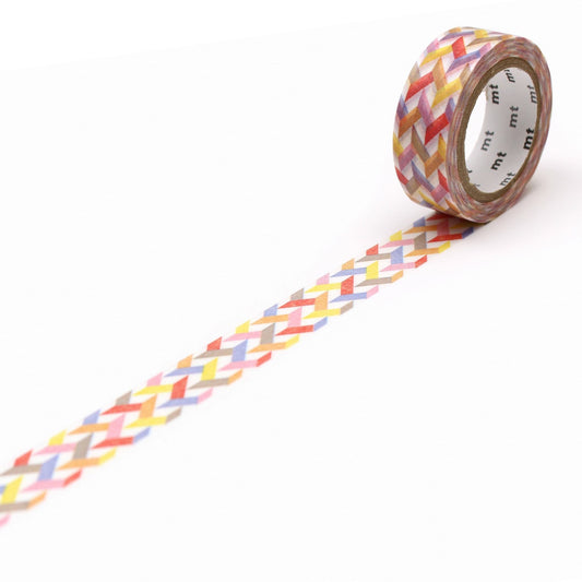 mt Deco Washi Tape — Slash Red — roll front