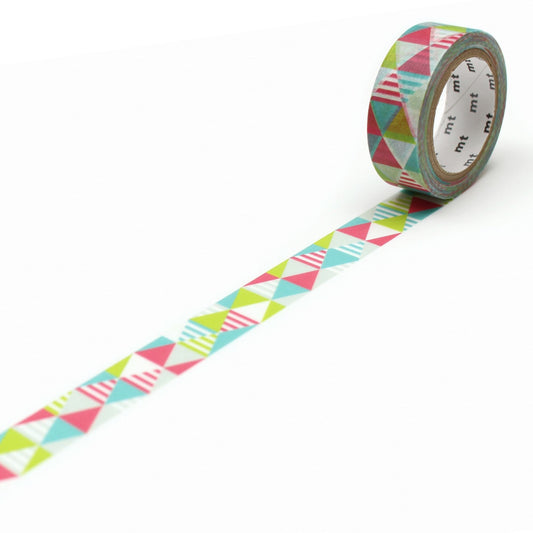 mt Deco Washi Tape — Shimasankaku Pink — roll front