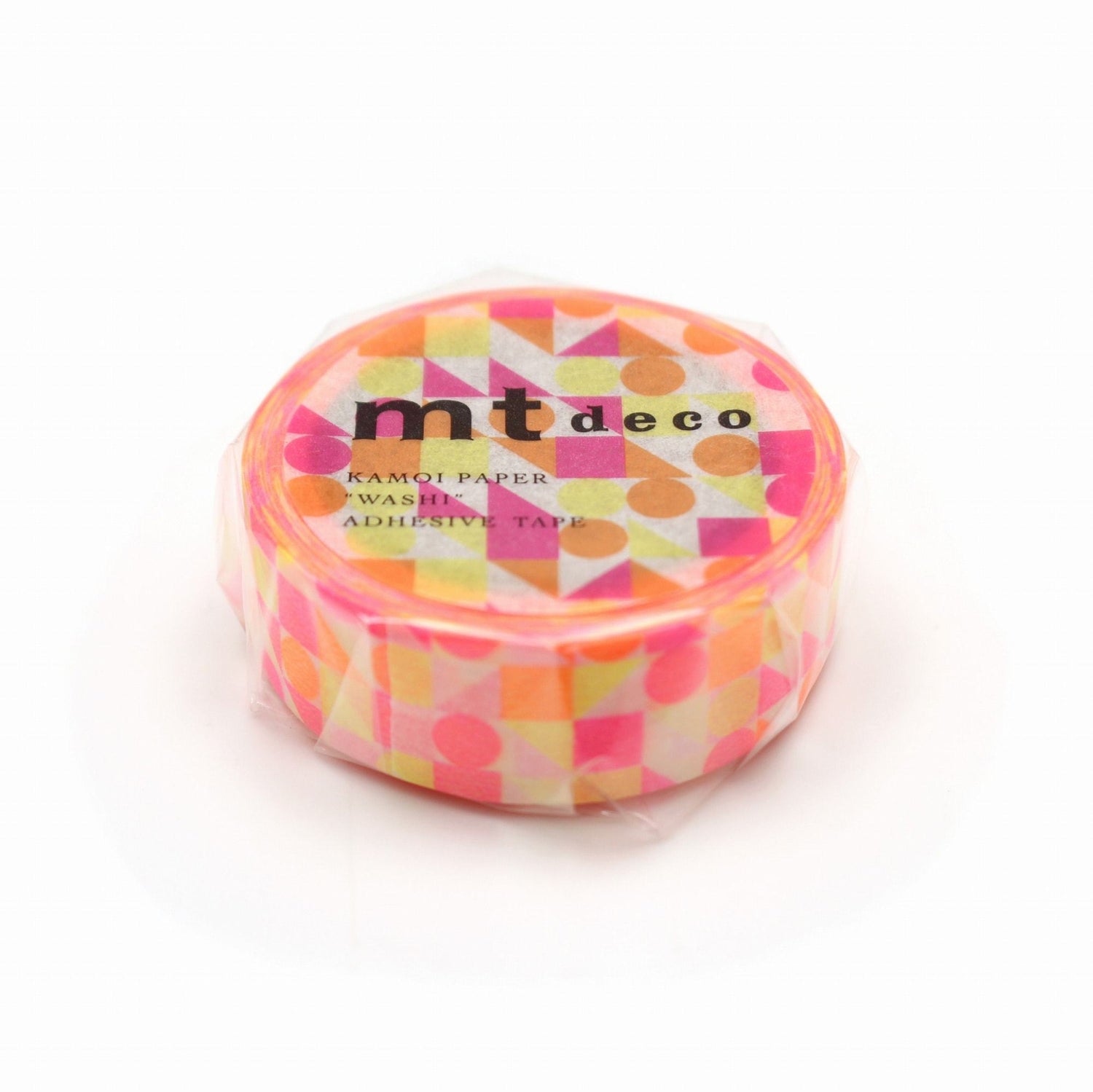 mt Deco Washi Tape — Maru Sankaku Shikaku Pink — pattern detail