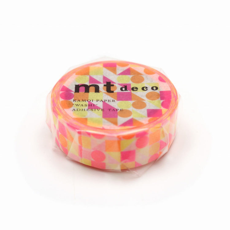 mt Deco Washi Tape — Maru Sankaku Shikaku Pink — pattern detail
