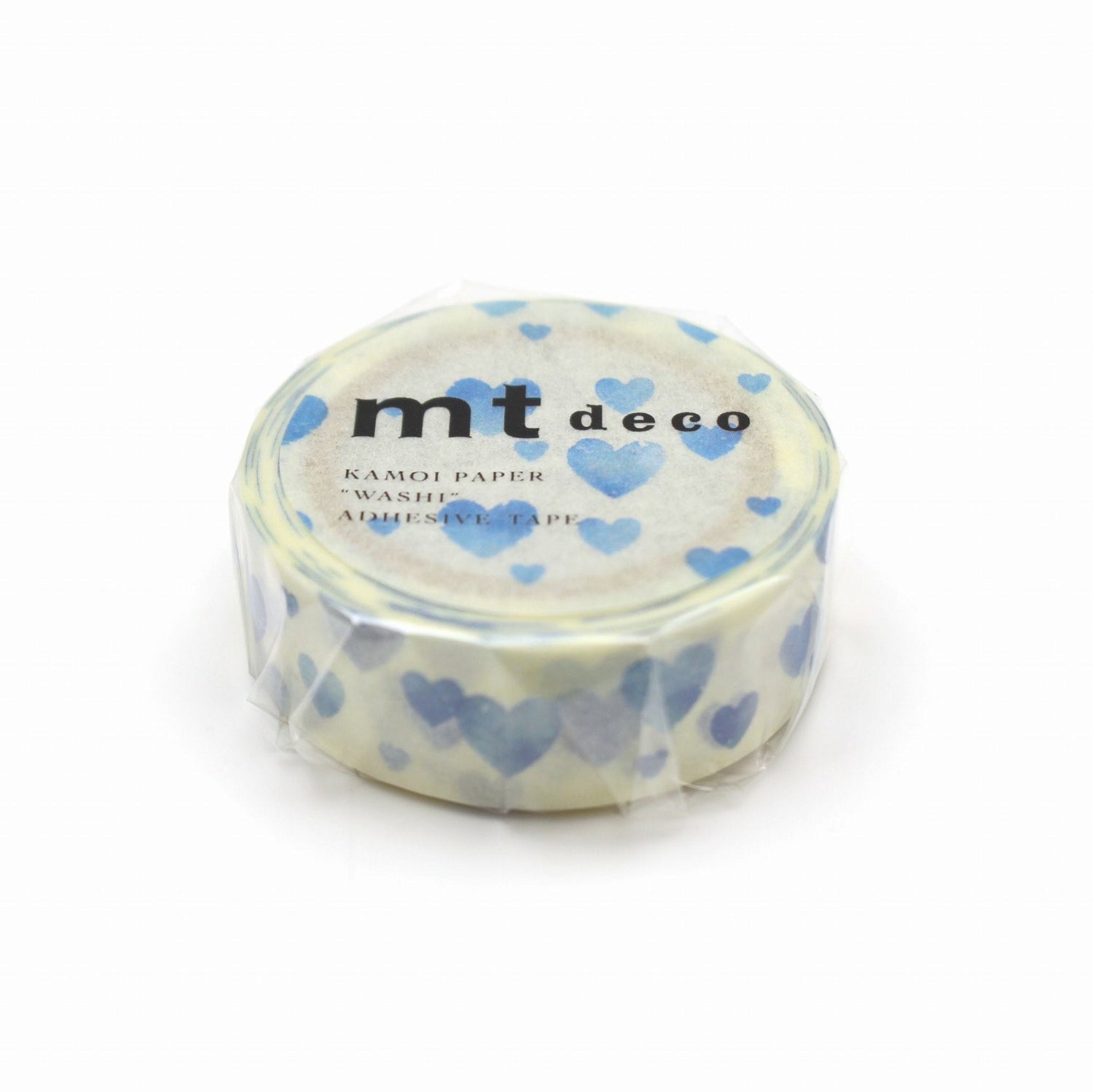 mt Deco Washi Tape — Heart Stamp Blue — pattern detail