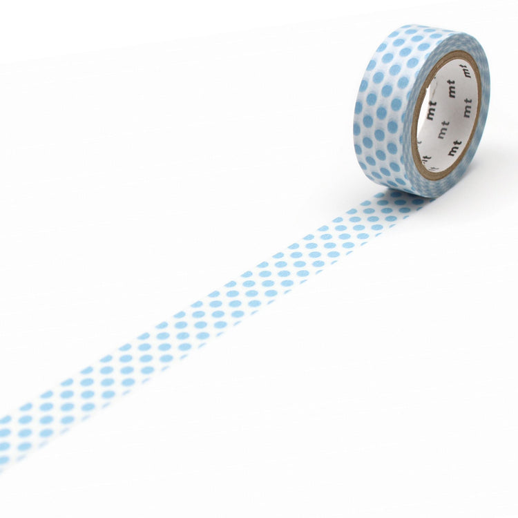 mt Deco Washi Tape — Dot Ice — roll front