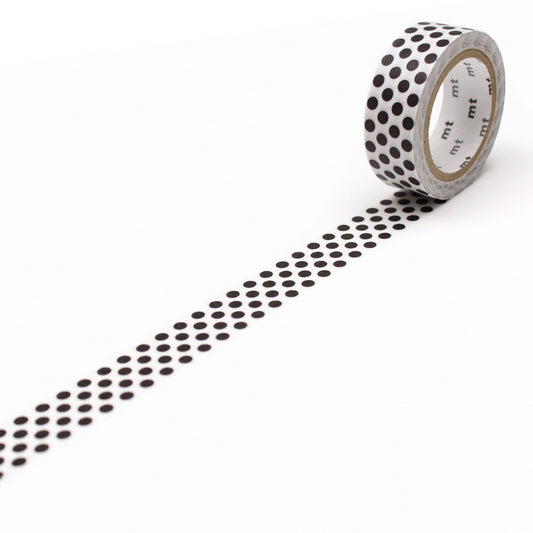 mt Deco Washi Tape — Dot Black 2 — roll front