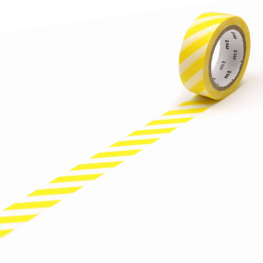 mt Deco Washi Tape — Stripe Lemon — roll front