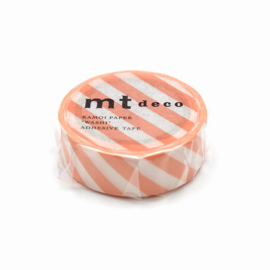 mt Deco Washi Tape — Stripe Salmon Pink — pattern detail