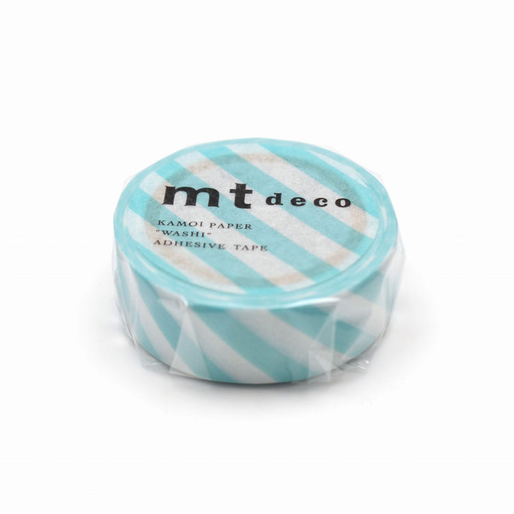 mt Deco Washi Tape — Stripe Mint Blue — pattern detail