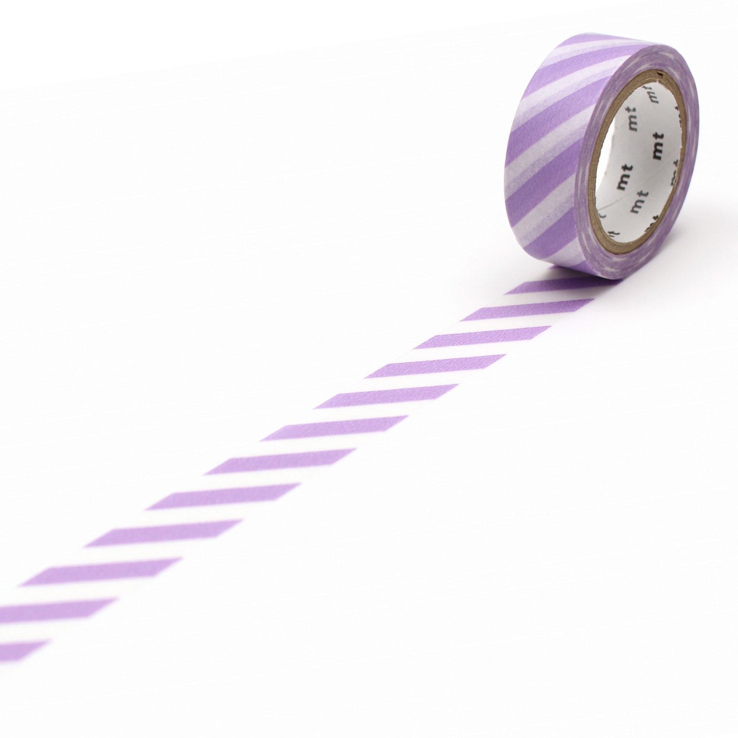 mt Deco Washi Tape — Stripe Lilac 2 — roll front