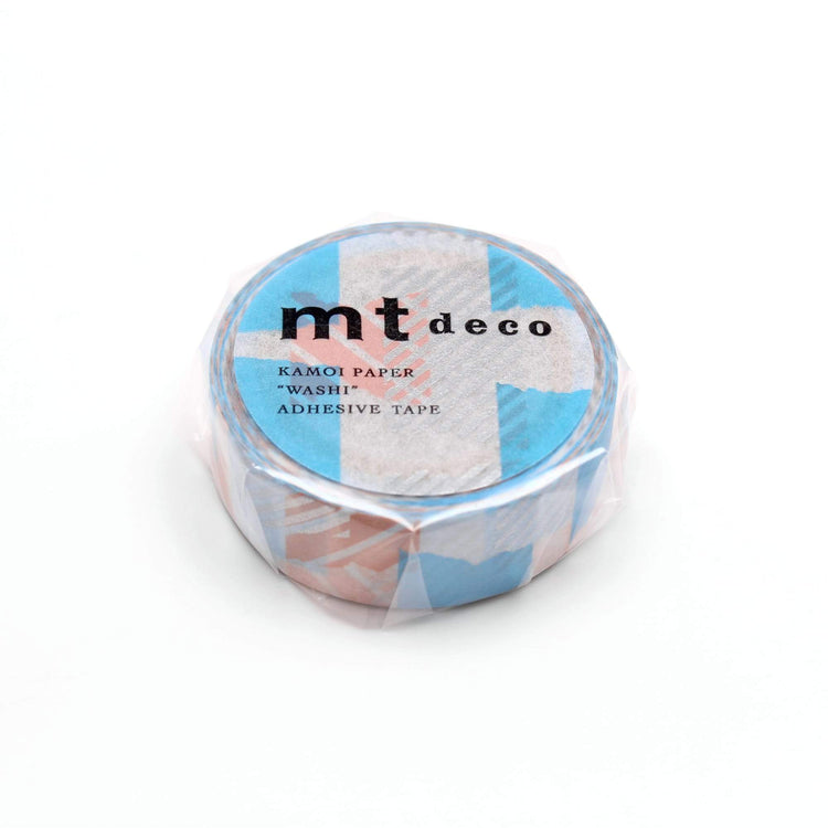 MT Deco Washi Tape Tsugihagi Blue x Pink