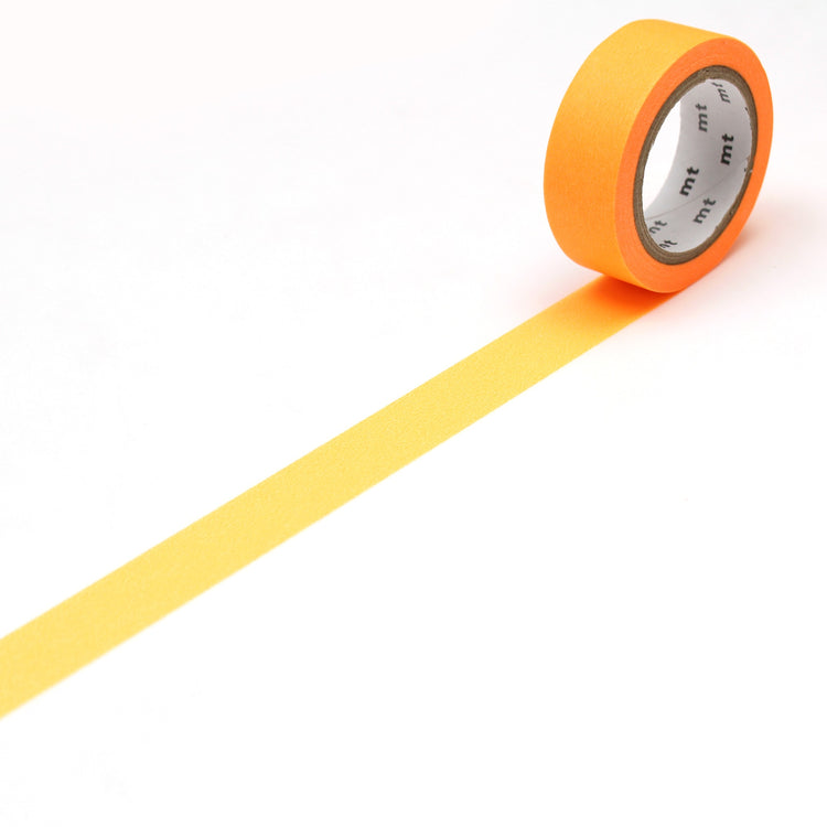 mt Basic Washi Tape — Shocking Orange 7m — roll front