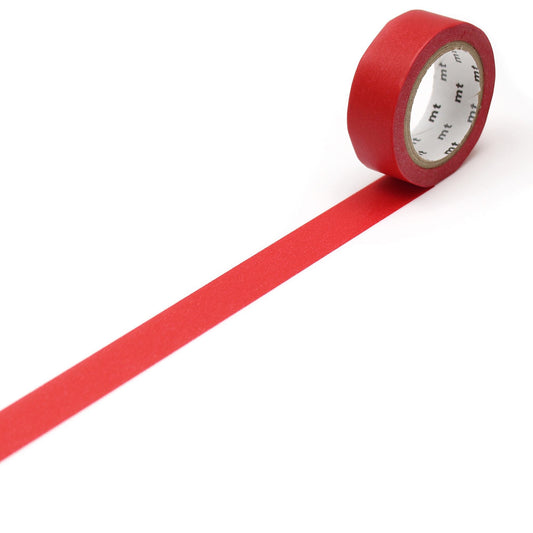 mt Basic Washi Tape — Red 7m — roll front