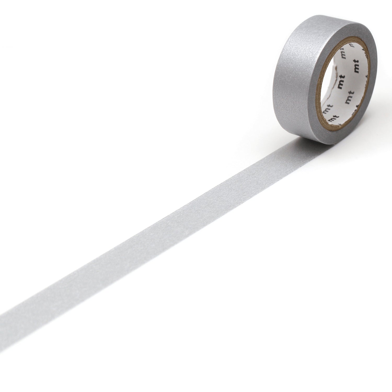 mt Basic Washi Tape — Silver 7m — roll front