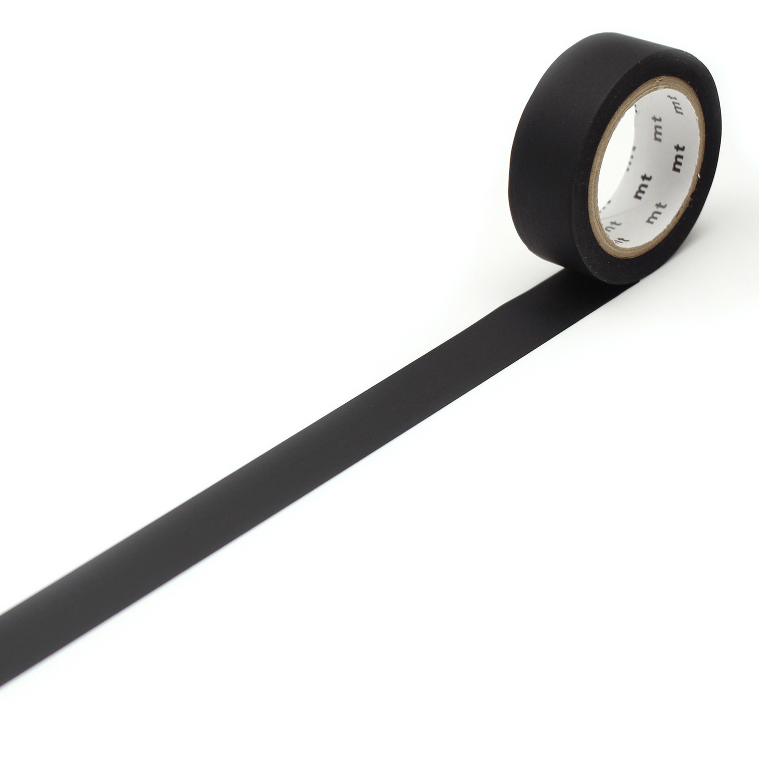 mt Basic Washi Tape — Matte Black 7m — roll front
