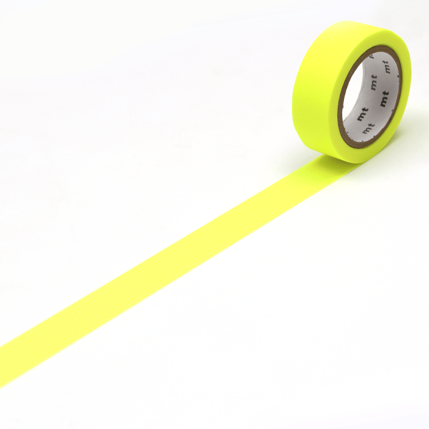 mt Basic Washi Tape — Shocking Yellow 7m — roll front