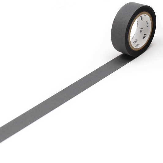 mt Basic Washi Tape — Matte Gray 7m — roll front