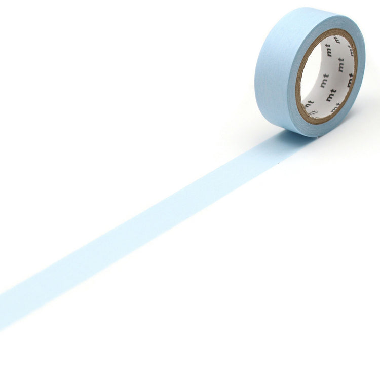 mt Basic Washi Tape — Pastel Cyan 7m — roll front