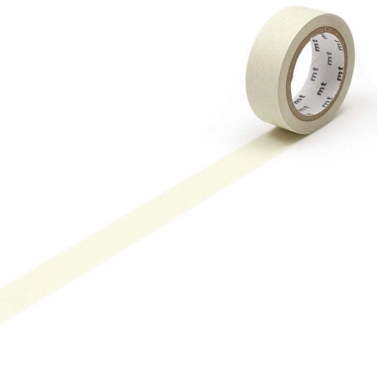mt Basic Washi Tape — Pastel Ivory 7m — roll front