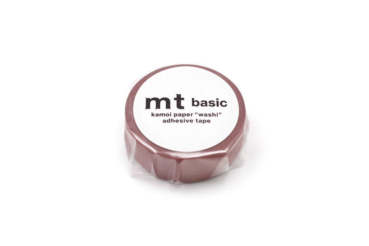mt Basic Washi Tape — Light Vermilion — rolled out on paper