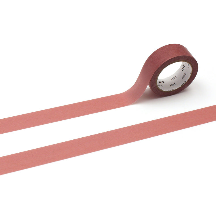 mt Basic Washi Tape — Light Vermilion — roll front