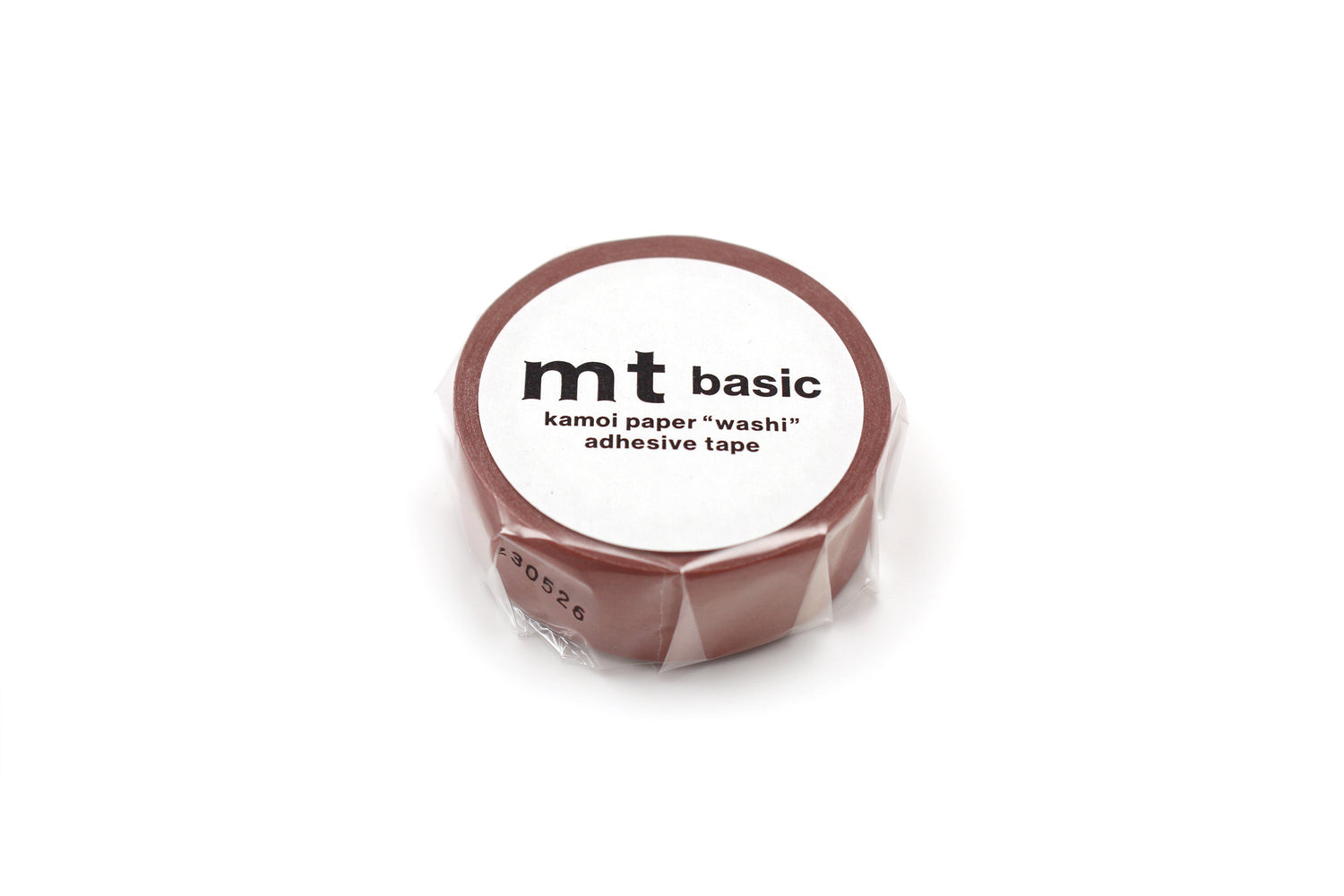 mt Basic Washi Tape — Reddish Brown — rolled out on paper