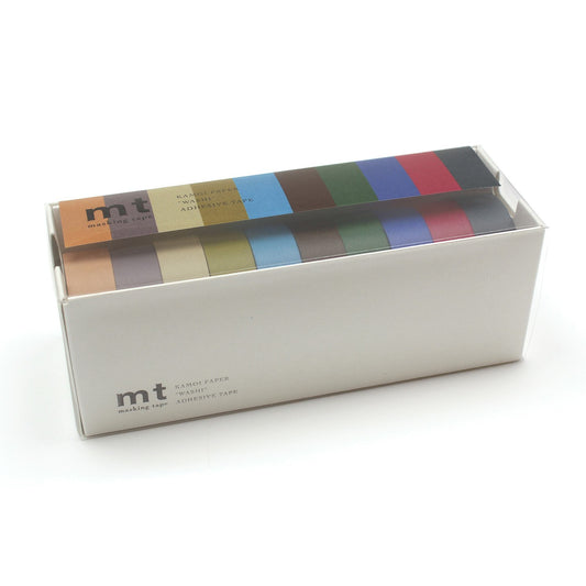 mt 10 Colours Washi Tape — Set Dark (7m) — roll front