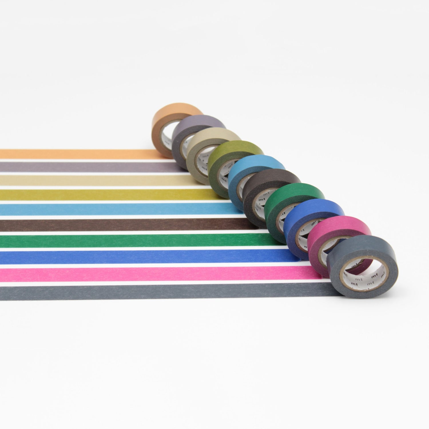 mt 10 Colours Washi Tape — Set Dark (7m) — pattern detail