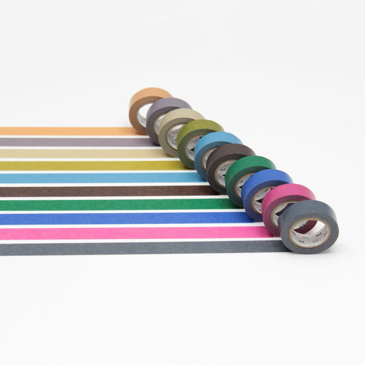 mt 10 Colours Washi Tape — Set Dark (7m) — pattern detail