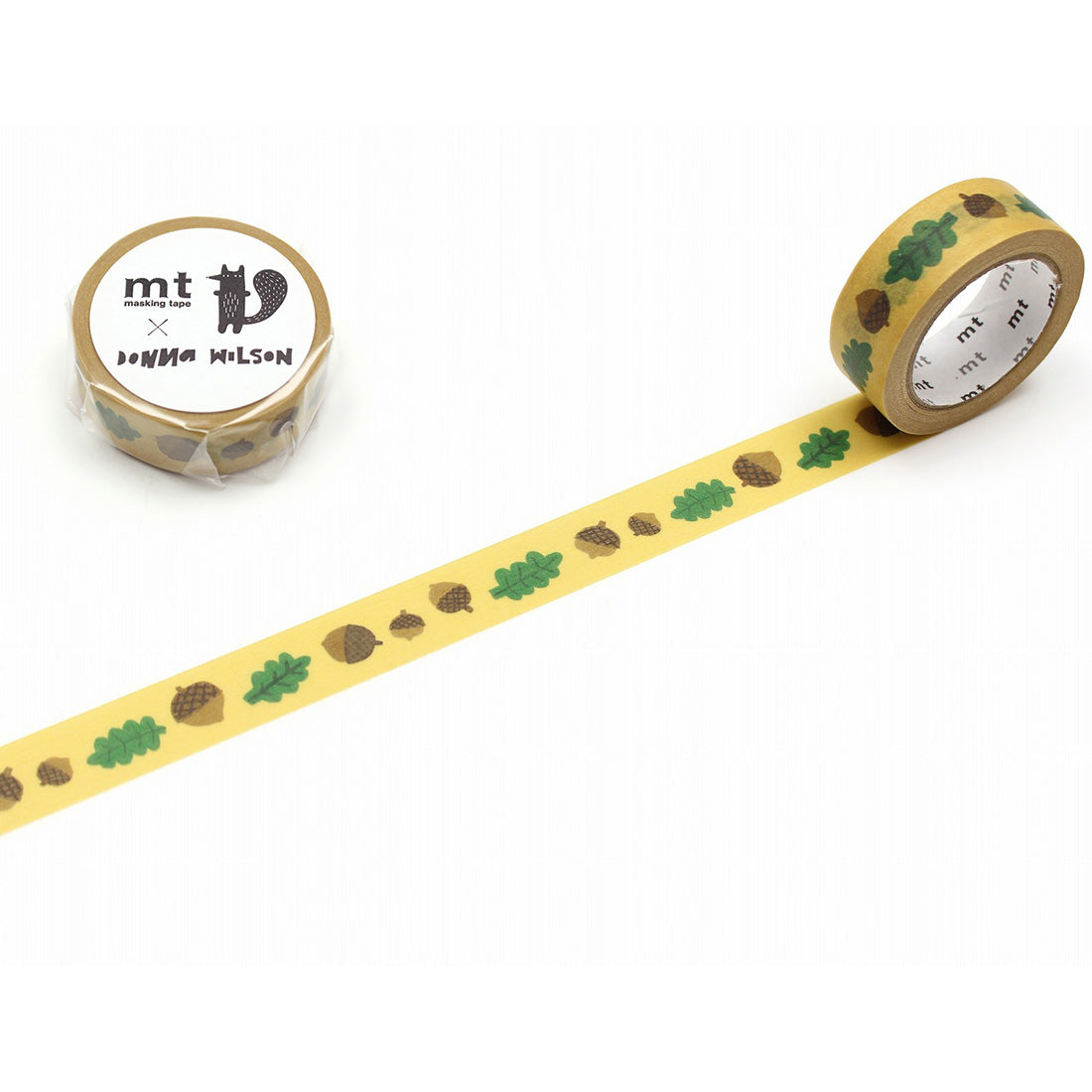 mt x Donna Wilson Washi Tape — Leaves And Acorns — roll front